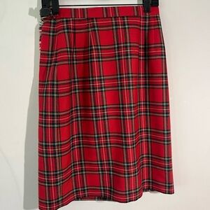 Red plaid skirt